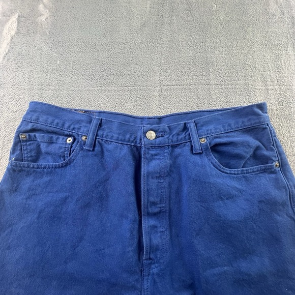 Levi's 501 Men's Jeans Blue Button-Fly 36W 34" Regular‎ Straight Pockets - Picture 5 of 10
